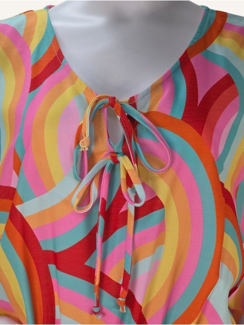 Haptics Buttercup Retro Rainbow Romper Large Flare Hem Boho Festival NIP - Picture 4 of 11